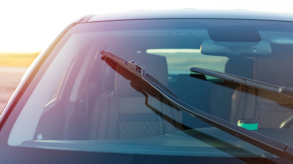 Car windshield brushes. Concept for a clean new windshield - auto glass repair new orleans